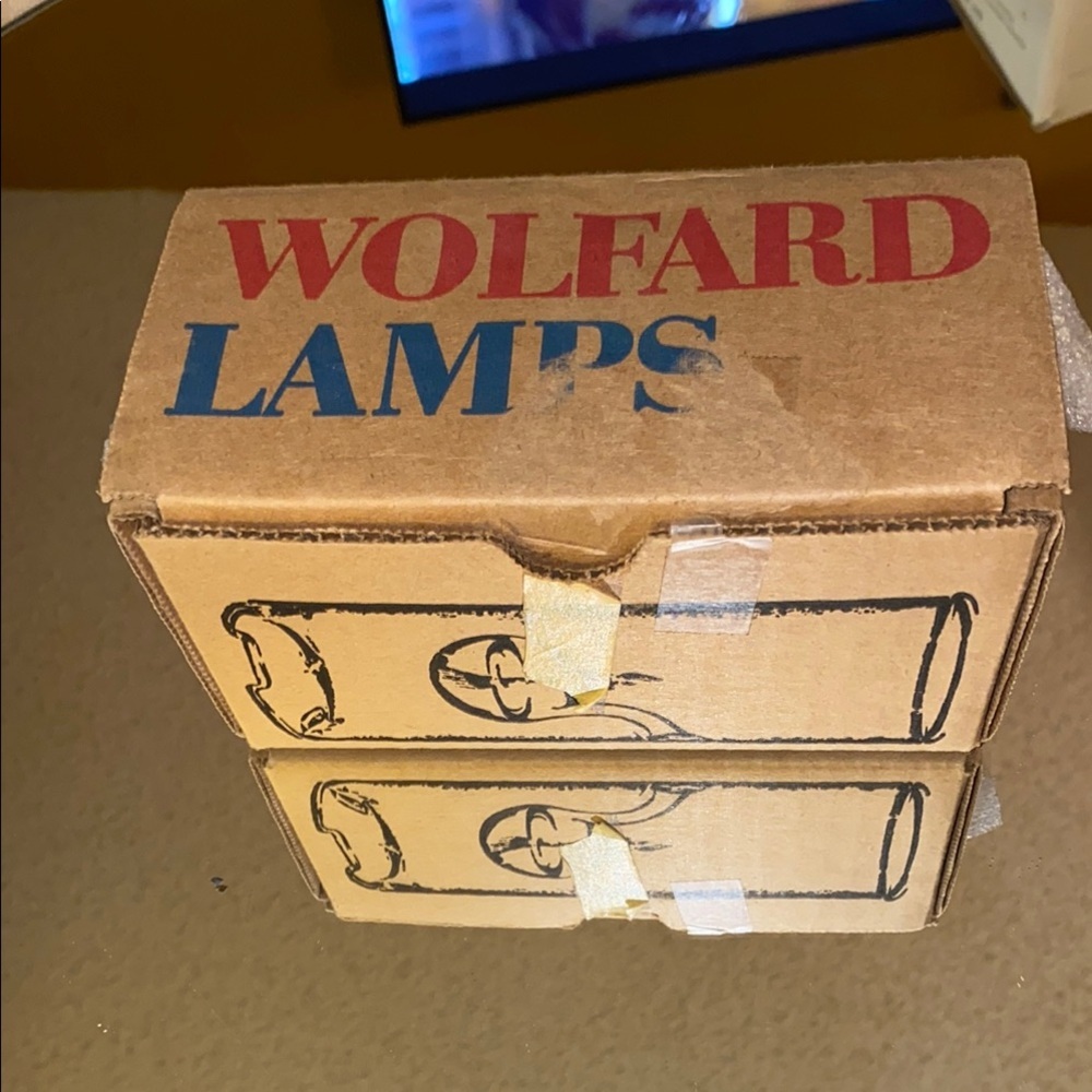 Box41 6” Wolfard Lamp with Brass Base and original Box